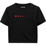 Colermi Pixel Kalp Women’s Crop Tişört - Mavi - L - XL