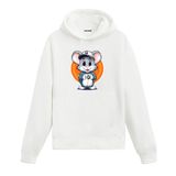 Colermi Şapkalı Fare Karakteri Kapüşonlu Sweatshirt | Pamuk kumaş; rahat kesim; şapkalı, rozetli sevimli fare karakteri illüstrasyonu göğüste