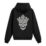 Colermi Taçlı Kurukafa Sırt Baskılı Kapüşonlu Sweatshirt | Pamuk kumaş, rahat kesim, süslemeli taçlı kurukafa figürüyle iddialı bir tasarım