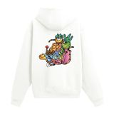 Colermi Tek Göz Biyomorfik Soyut Sırt Baskılı Kapüşonlu Sweatshirt | Pamuk kumaş, rahat kesim; tek gözlü canlı renkli biyomorfik soyut formla sanatsal bir tasarım