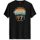 Colermi Vintage Tişört- 1971 Nostalji - Siyah - XL
