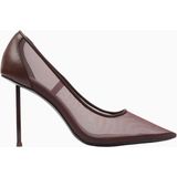 Colette 100 Burgundy Vegan Mesh Sivri Burunlu, Stiletto Topuklu Şık Kadın Ayakkabı - Bordo