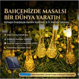 Colezium 10 LED 2 Metre Sarı Kristal Su Damlası Güneş Enerjili LED Işık Solar Bahçe Ağaç Lamba Aydınlatması