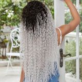 Colezium Afro Daa Fiber Sen Tül Peruk / Siyah / Gri Ombreli
