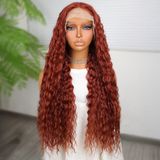 Colezium Afro Dalga Koyu Bakır Fiber Sen T Tül Peruk
