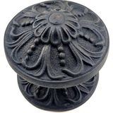 Colezium Antika Tarz Dekoratif Pirinç Çiçekli Kapı Tokmağı - 80 mm Çap, Oksit