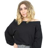 Colezium Fiber Sen Kısa Dalgalı Perçemsiz Peruk / Kumral / Sarı Ombreli