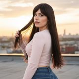 Colezium Fiber Sen Uzun Düz Kahküllü Peruk / Kahverengi