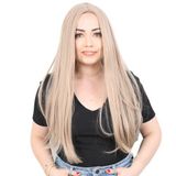 Colezium Fiber Sen Uzun Düz Peruk / Küllü Bebek Sarı