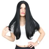 Colezium Fiber Sen Uzun Düz Peruk / Siyah
