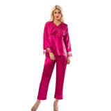 colezium Fuşya Saten Pijama Takımı G39STA-8986