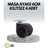 Colezium Halı Beton Uyumlu Kilitsiz Mobilya Tekerleği 4’lü
