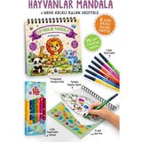 Colezium Hayvanlar Mandala - 6 Renk Keçeli Kalem ve 75 Adet Çıkartma Hediyeli 3+ - 1 Adet
