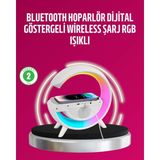 Colezium Kablosuz Şarjlı LED Masa Lambası Çalar Saat Beyaz Gürültü Özellikli