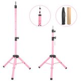 Colezium Kuaför Eğitim Mankeni İçin Metal Tripod / Pembe + Taşıma Çantası