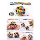 Colezium Mini Ponpon Kedi Oyuncak Topu 5 cm ( 2 Adet ) – Yumuşak Renkli Sessiz Kedi Oyun Topu