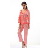 colezium Nar Çiçeği Saten Pijama Takımı G39STA-8993