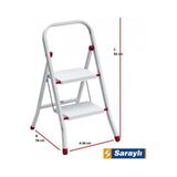 Colezium Saraylı Pratik Metal Merdiven Beyaz 2 Basamaklı