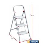 Colezium Saraylı Pratik Metal Merdiven Beyaz 3 Basamaklı