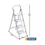 Colezium Saraylı Pratik Metal Merdiven Beyaz 4 Basamaklı