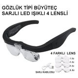 Colezium Şarjlı Gözlük Büyüteç 4 Farklı Lens -11537DC
