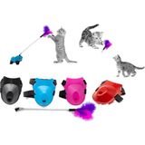 Colezium Tüylü Yaylı Kedi Ayak Oltası Kedi Oyuncağı 9 Cm-35 cm Mavi