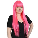 Colezium Uzun Kahküllü Fiber Sen Peruk / Neon Pembe
