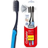 Colgate ( 2 Adet ) Colgate Mikro Ince Siyah Yumuşak Diş Fırçası 1+1 - Renkli Ekose