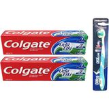 Colgate 2x100 ml Üçlü Etki Diş Macunu + Difaş 1 Adet Turkuaz Oral Care Diş Fırçası