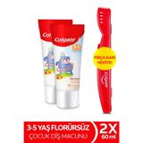Colgate 3-5 Yaş Portakal Aromalı 2x60 ml Florürsüz Çocuk Diş Macunu