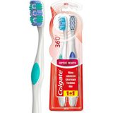 Colgate 360 Optik Beyaz Orta Diş Fırçası 1+1 (2'Li Paket)