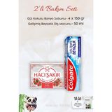 Colgate Diş Macunu Gelişmiş Beyazlık 50 Ml, H. Şakir Gül Kokulu Banyo Sabunu 4 X 150 Gr Ve Rosıe