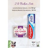 Colgate Diş Macunu Gelişmiş Beyazlık 50 Ml, H. Şakir Lavanta Kokulu Banyo Sabunu 4 X 150 Gr Ve Rosıe