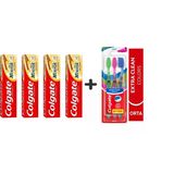 Colgate Diş Macunu Misvak 75 Ml 4 Adet + Extra Clean Colors Diş Fırçası 3Lü