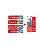 Colgate Diş Macunu Üçlü Etki 100 Ml X 4 Adet + Extra Clean Colors Diş Fırçası 3Lü