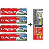 Colgate Diş Macunu Üçlü Etki 100 Ml X 4 Adet + Zig Zag Charcoal 1+1 Orta Sert Diş Fırçası