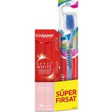 Colgate Extra Clean Color Tekli Diş Fırçası + Optic White Aktif Kömür 50 ml Diş Macunu