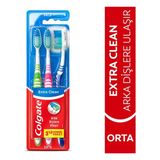 Colgate Extra Clean Dil Temizleyicili Arka Dişlere Uzanan Orta 2+1 5 Adet Diş Fırçası