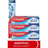 Colgate Gelişmiş Beyazlık Diş Macunu 75 ml 3'lü + Üçlü Etki Diş Fırçası