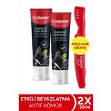 Colgate Natural Extracts Aktif Karbon ve Nane Diş Macunu 50 ml x2 + Diş Fırçası Kabı Hediye