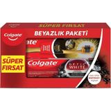 Colgate Optic White Aktif Kömür 50 ml Diş Macunu + 360 Charcoal Siyah Diş Fırçası