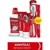 Colgate Optic White Diş Macunu 50 ml x 2 Adet + 360 Orta Diş Fırçası + Ağız Bakım Suyu 250 ml
