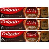Colgate Optic White Diş Macunu - Kahve, Çay ve Tütün Lekelerine Karşı, 3 x 125 ml