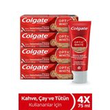 Colgate Optic White Kahve, Çay ve Tütün Kullananlar Için 75 ml X4