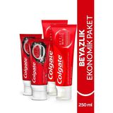 Colgate Optic White Parıldayan Beyazlık 2x75 ml + Aktif Kömür 2x50 ml Diş Macunu