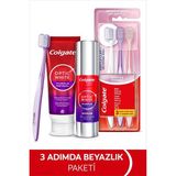 Colgate Optic White Purple Beyazlatıcı Set Diş Macunu 75 ml +Purple Serum 40 Ml+Gentle Clean 2+1 Diş Fırçası - Diş Macunu+Serum+Diş Fırçası