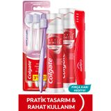 Colgate Optic White Radiant Pump 100 Ml 2li Diş Macunu, Gentle Clean 2+1 Diş Fırçası + Fırça kabı