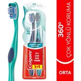 Colgate Orta Sert Manuel Diş Fırçası 2'li Set – Unisex Kullanım, Türkiye'de Üretilmiş Kaliteli Tasarım