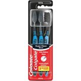 Colgate Super Clean Black Diş Fırçası Orta Sertlikte 3'lü Paket Arka Dişlere Ulaşma Özelliği