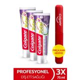 Colgate Total Profesyonel Diş Eti Sağlığı 3x75 ml Diş Macunu + Fırça Kabı Hediye